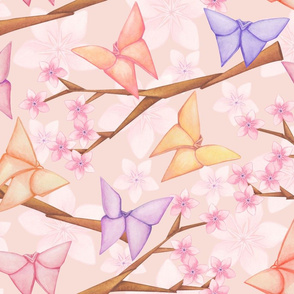 Cherry Blossoms & Butterflies