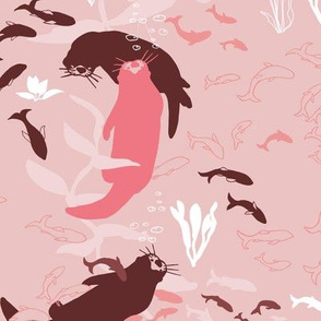 OTTERS in pink