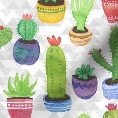 Watercolor Cactus Pattern