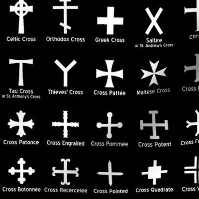 Christian Crosses on Black // Large