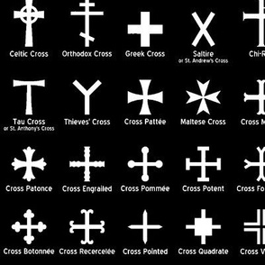 Christian Crosses on Black // Large