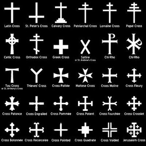 Christian Crosses on Black // Small
