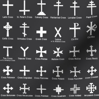 Christian Crosses on Charcoal // Small