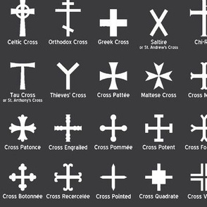 Christian Crosses on Charcoal // Large