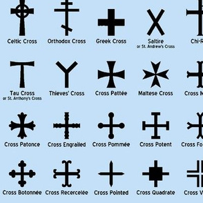 Christian Crosses on Blue // Large