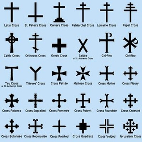 Christian Crosses on Blue // Small