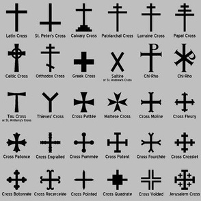 Christian Crosses on Grey // Small