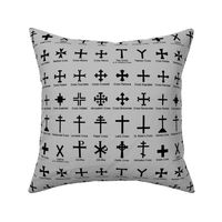 Christian Crosses on Grey // Large