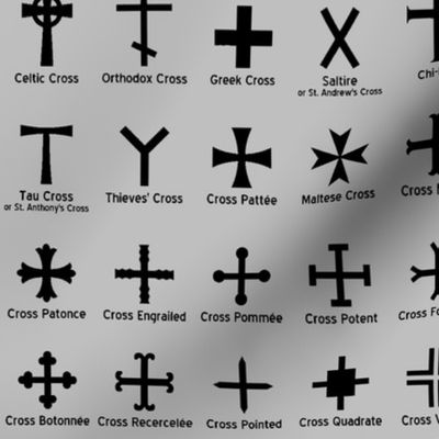 Christian Crosses on Grey // Large