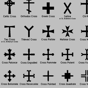 Christian Crosses on Grey // Large