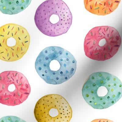 Watercolor Donut Pattern