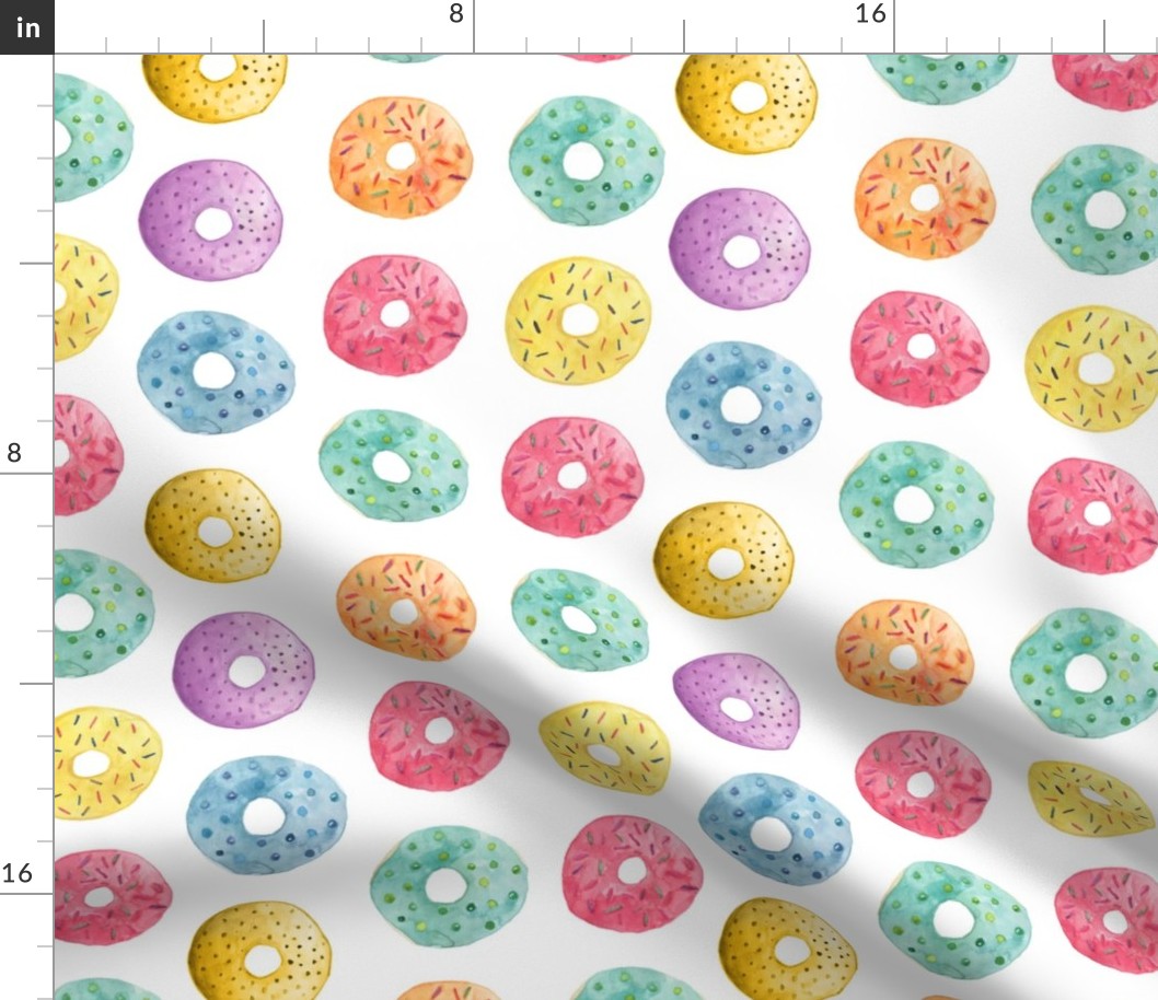Watercolor Donut Pattern