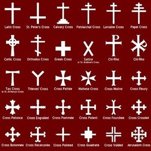 Christian Crosses on Maroon // Small