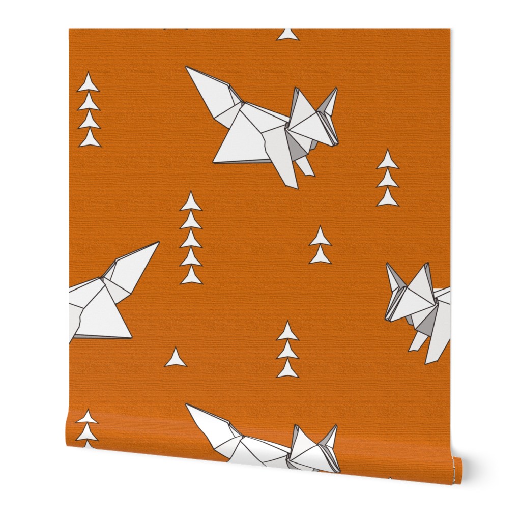 Origami Fox Russet Woodgrain - medium scale