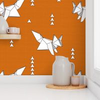 Origami Fox Russet Woodgrain - medium scale