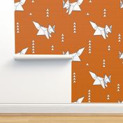 Origami Fox Russet Woodgrain - medium scale