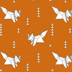Origami Fox Russet Woodgrain - medium scale