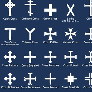 Christian Crosses on navy // Large