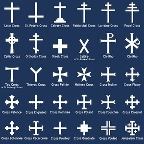 Christian Crosses on Navy // Small