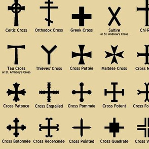 Christian Crosses on Tan // Large