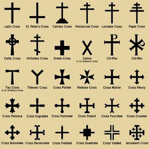 Christian Crosses on Tan // Small