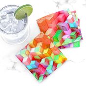 MARSHMALLOW ESCHER MAGIC CUBES 3D CHAOS FRUIT SALAD FRUITY SUMMER TONES