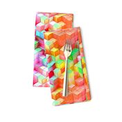 MARSHMALLOW ESCHER MAGIC CUBES 3D CHAOS FRUIT SALAD FRUITY SUMMER TONES