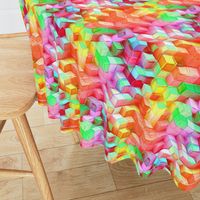 MARSHMALLOW ESCHER MAGIC CUBES 3D CHAOS FRUIT SALAD FRUITY SUMMER TONES