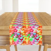 MARSHMALLOW ESCHER MAGIC CUBES 3D CHAOS FRUIT SALAD FRUITY SUMMER TONES