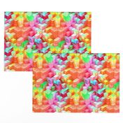 MARSHMALLOW ESCHER MAGIC CUBES 3D CHAOS FRUIT SALAD FRUITY SUMMER TONES