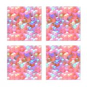 MARSHMALLOW ESCHER MAGIC CUBES CHAOS PASTEL PINK BLUSH SHERBET