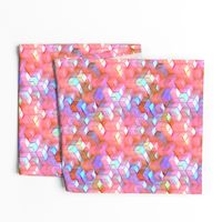 MARSHMALLOW ESCHER MAGIC CUBES CHAOS PASTEL PINK BLUSH SHERBET