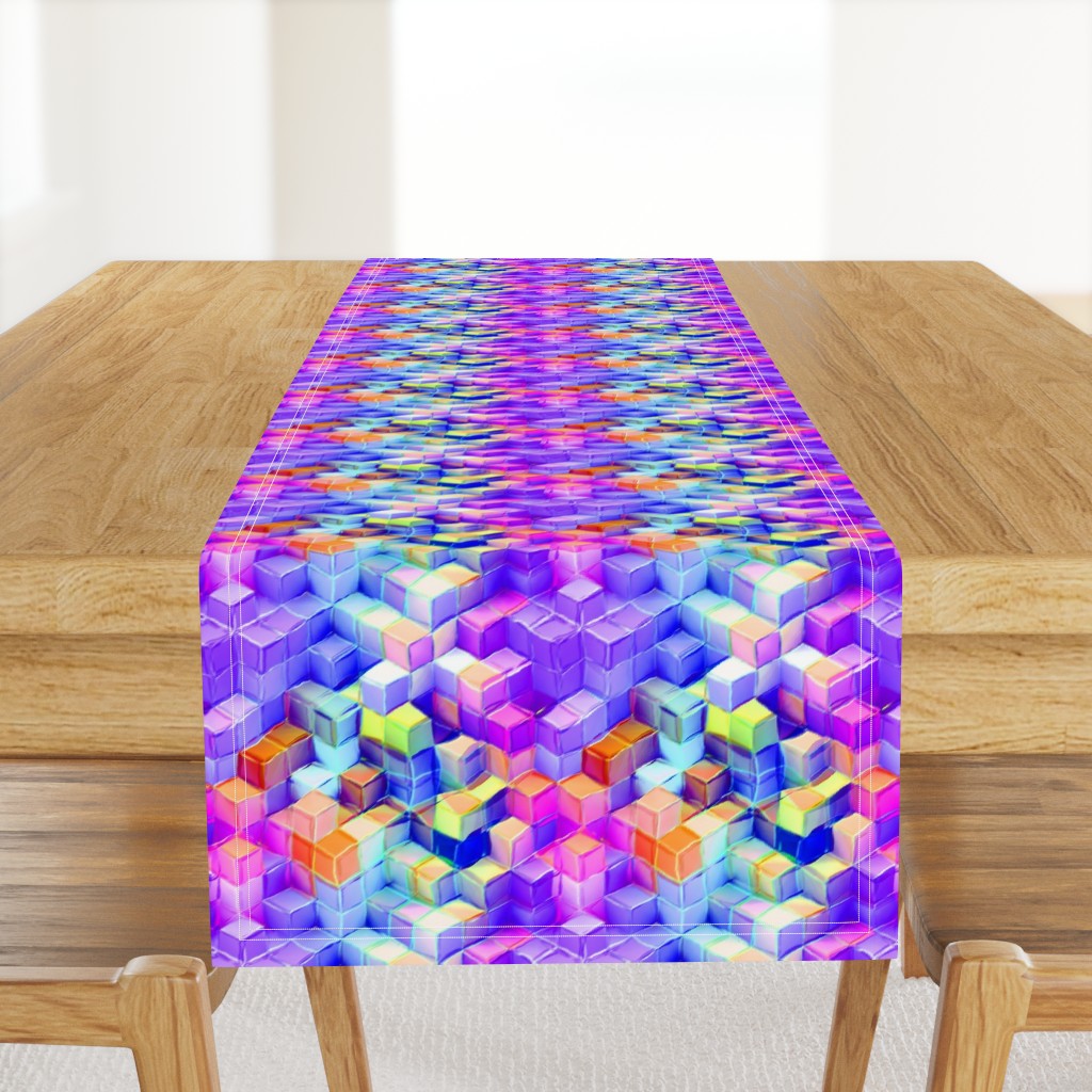 MARSHMALLOW ESCHER MAGIC CUBES CHAOS BRIGHT SUNSET ULTRAVIOLET FLUO