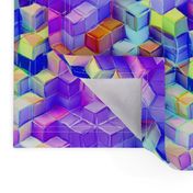 MARSHMALLOW ESCHER MAGIC CUBES CHAOS BRIGHT SUNSET ULTRAVIOLET FLUO