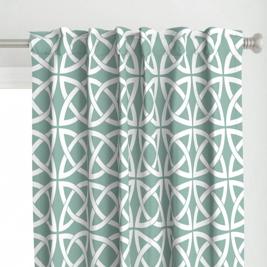 Geometric Trellis in Duck Egg Blue