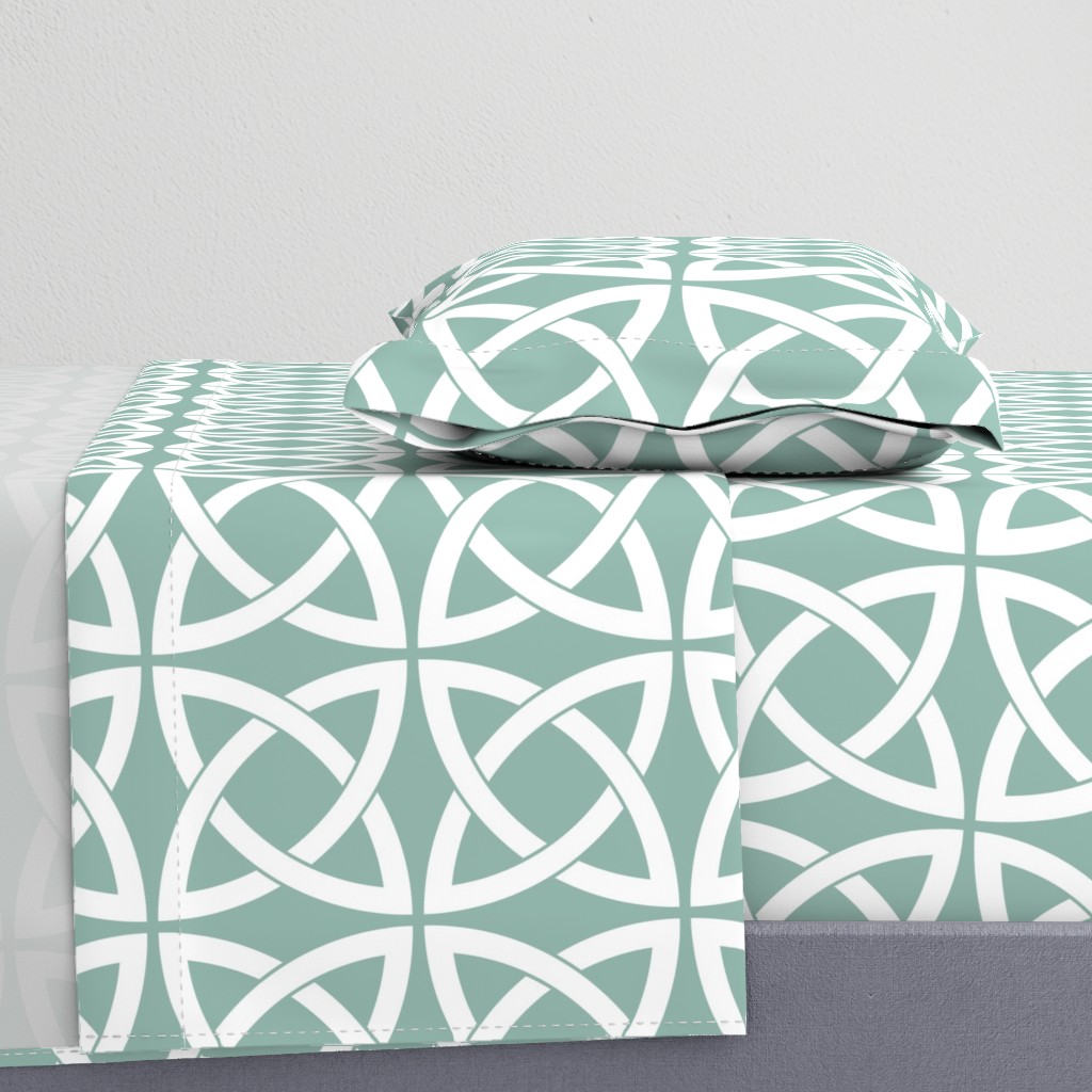 Geometric Trellis in Duck Egg Blue