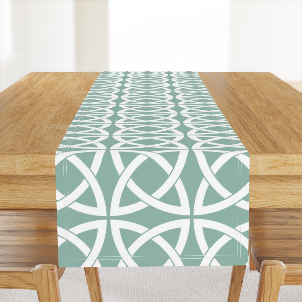 Geometric Trellis in Duck Egg Blue