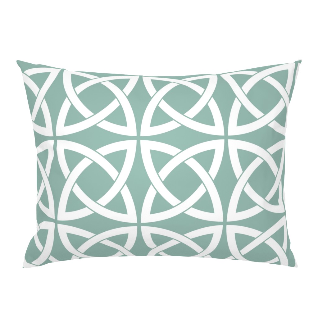 Geometric Trellis in Duck Egg Blue