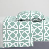 Geometric Trellis in Duck Egg Blue