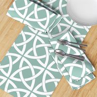 Geometric Trellis in Duck Egg Blue