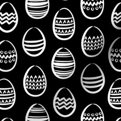 monochrome easter eggs 