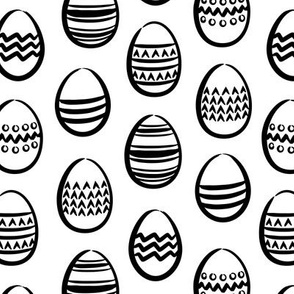 monochrome easter eggs  (white)