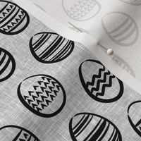 (small scale) Easter eggs monochrome on grey