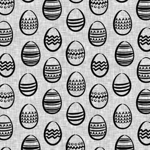 (small scale) Easter eggs monochrome on grey