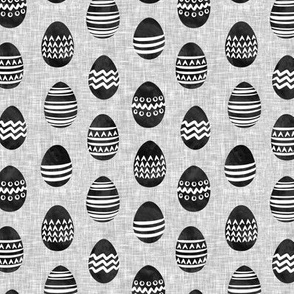 (small scale) Easter eggs - monochrome eggs on grey