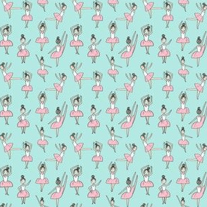 ballet // dancing dancer ballet fabric cute girls music medium  blue (micro print)