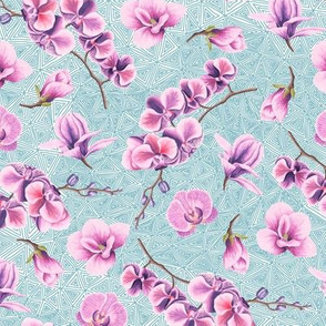 Sweet Pea Floral - Lavender Spring Flowers Garden Blooms Baby Girl Nursery GingerLous