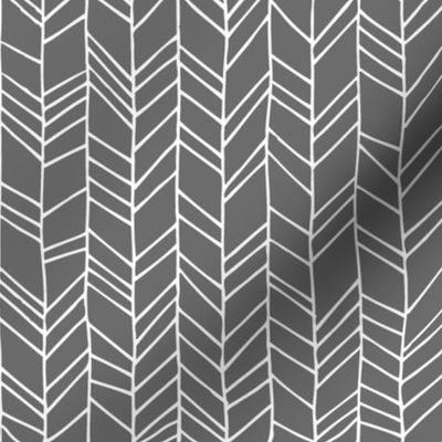 Dark Grey Crazy Chevron Herringbone (charcoal) Hand Drawn Geometric Pattern GingerLous