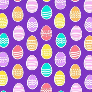 (small scale) Easter eggs - brights on purple