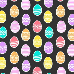 (small scale) Easter eggs - brights on grey